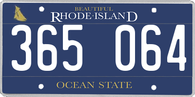 RI license plate 365064