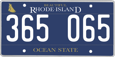 RI license plate 365065