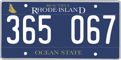 RI license plate 365067