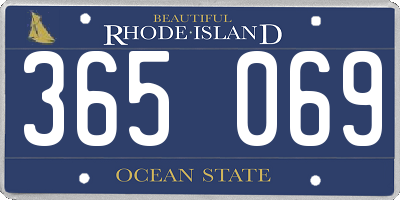 RI license plate 365069