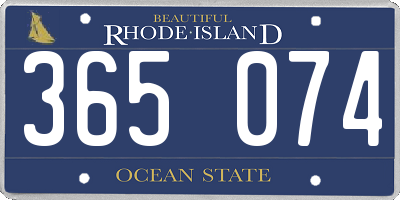 RI license plate 365074