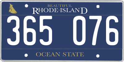 RI license plate 365076