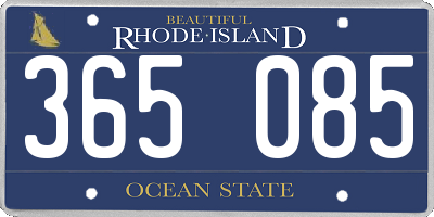 RI license plate 365085
