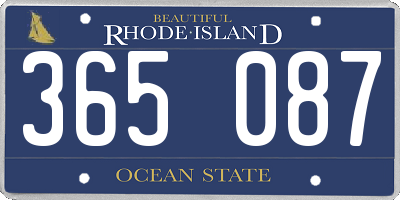 RI license plate 365087