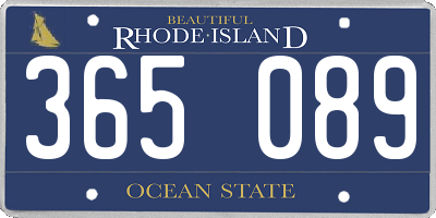 RI license plate 365089