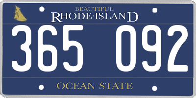 RI license plate 365092