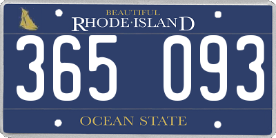 RI license plate 365093