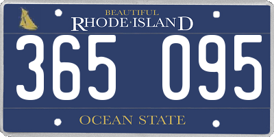 RI license plate 365095