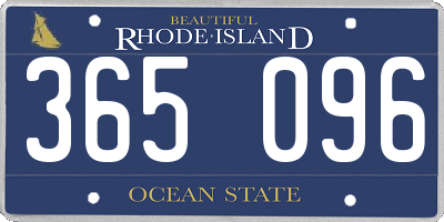 RI license plate 365096