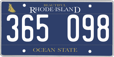 RI license plate 365098