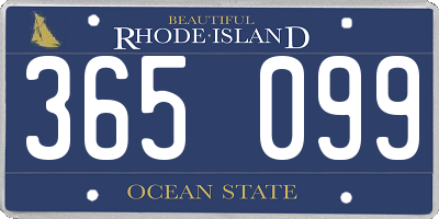 RI license plate 365099