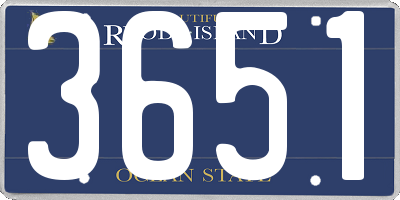 RI license plate 3651