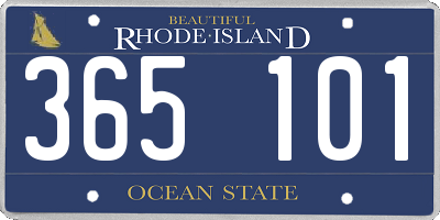RI license plate 365101