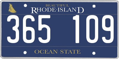 RI license plate 365109