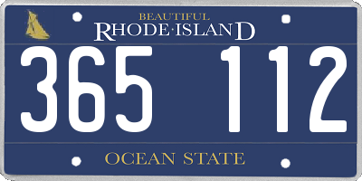 RI license plate 365112
