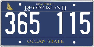 RI license plate 365115
