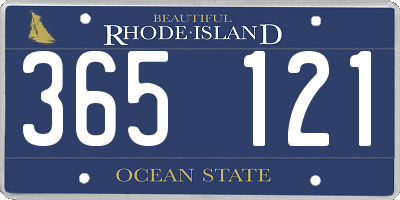 RI license plate 365121