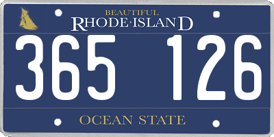 RI license plate 365126