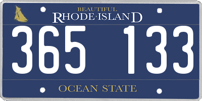 RI license plate 365133