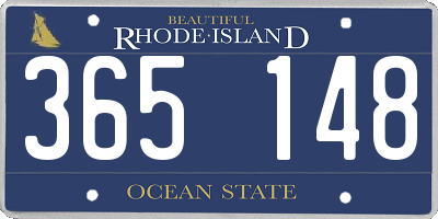 RI license plate 365148