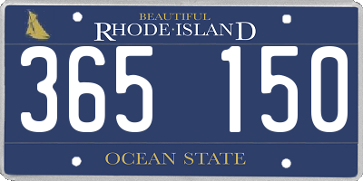 RI license plate 365150