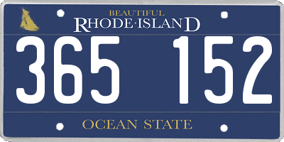 RI license plate 365152