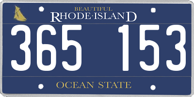 RI license plate 365153