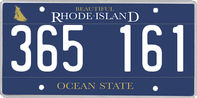 RI license plate 365161