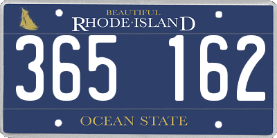 RI license plate 365162