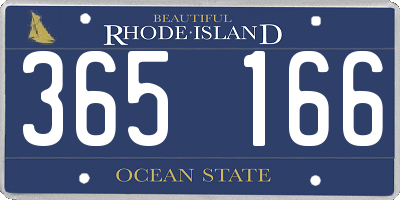 RI license plate 365166