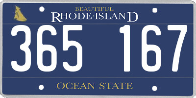 RI license plate 365167