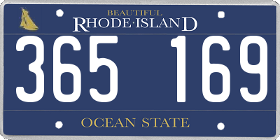 RI license plate 365169