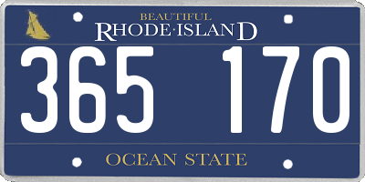 RI license plate 365170