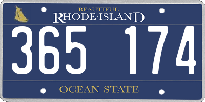RI license plate 365174
