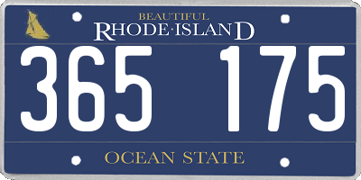 RI license plate 365175