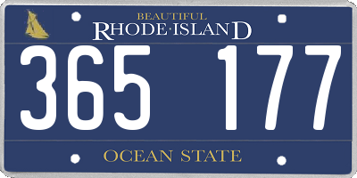 RI license plate 365177