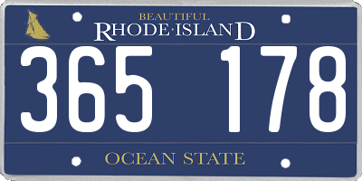 RI license plate 365178