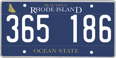 RI license plate 365186
