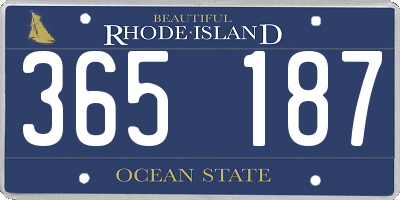 RI license plate 365187