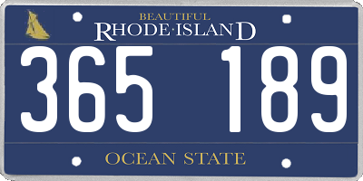 RI license plate 365189