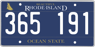 RI license plate 365191