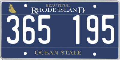 RI license plate 365195