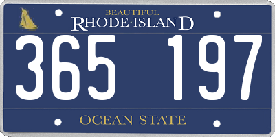 RI license plate 365197