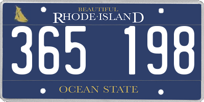 RI license plate 365198
