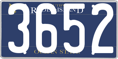 RI license plate 3652