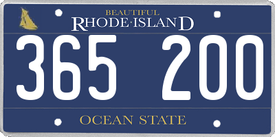 RI license plate 365200