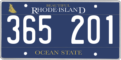 RI license plate 365201
