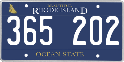 RI license plate 365202