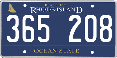 RI license plate 365208