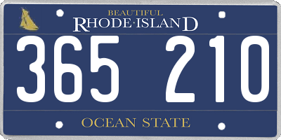 RI license plate 365210